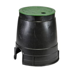 NDS Econo 8.5 in. W X 8.5 in. H Round Valve Box with Overlapping Cover Black/Green