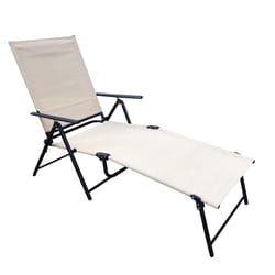 Living Accents Black Steel Frame Sling Lounge Chair