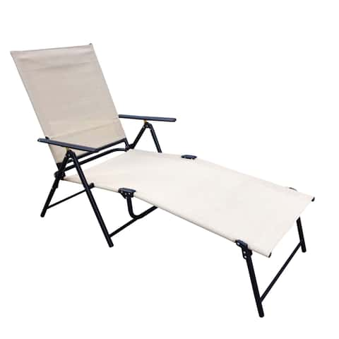 Living Accents Black Steel Frame Sling Lounge Chair