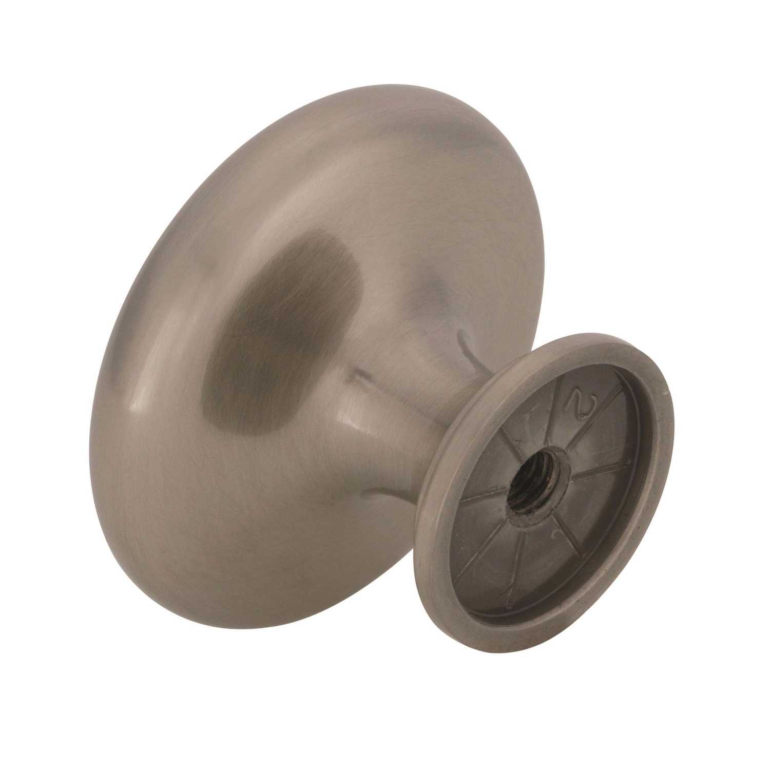 Amerock Inspirations Round Knob 15/16 in. Dia. 1 in. Satin Nickel 10 pk Ace Hardware