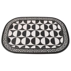 Karma Black/White Melamine Retro Dot Serve Tray 1 pk