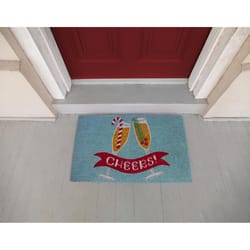 Entryways 17 in. W X 28 in. L Aqua cheers Coir Door Mat