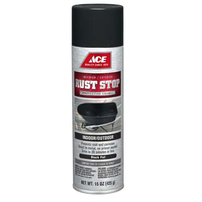 Ace Rust Stop Flat Black Spray Paint 15 Oz Ace Hardware
