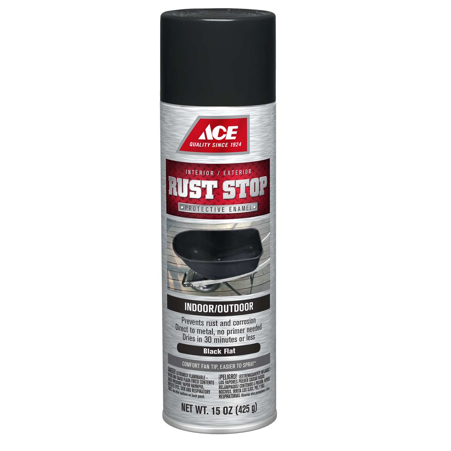 Ace Rust Stop Flat Black Spray Paint 15 Oz Ace Hardware