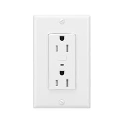 Globe Electric Wi-Fi Smart Home 15 amps 125 V Duplex White Electrical WiFi Outlet 1 pk