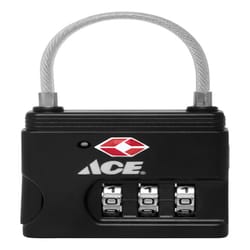 Ace 1-9/16 in. H X 1-7/16 in. W X 1/2 in. L Die-Cast Zinc 3-Dial Combination Luggage Lock 1 pk