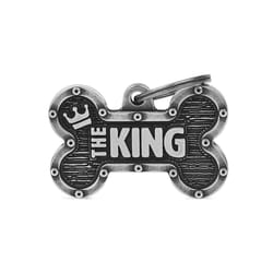 MyFamily Bronx Gray Bone The King Aluminum Dog Pet Tags Large