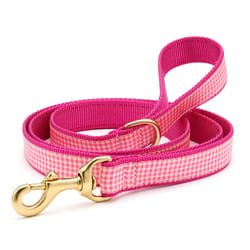 Up Country Pink Gingham Nylon Dog Leash