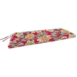 Jordan Manufacturing Red Floral Polyester Bench Cushion