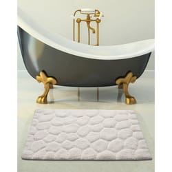 Saffron Fabs 36 in. L X 24 in. W White Cotton Bath Rug