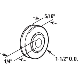 Prime-Line 1-1/2 in. D X 5/16 in. L Steel Roller Assembly 2 pk