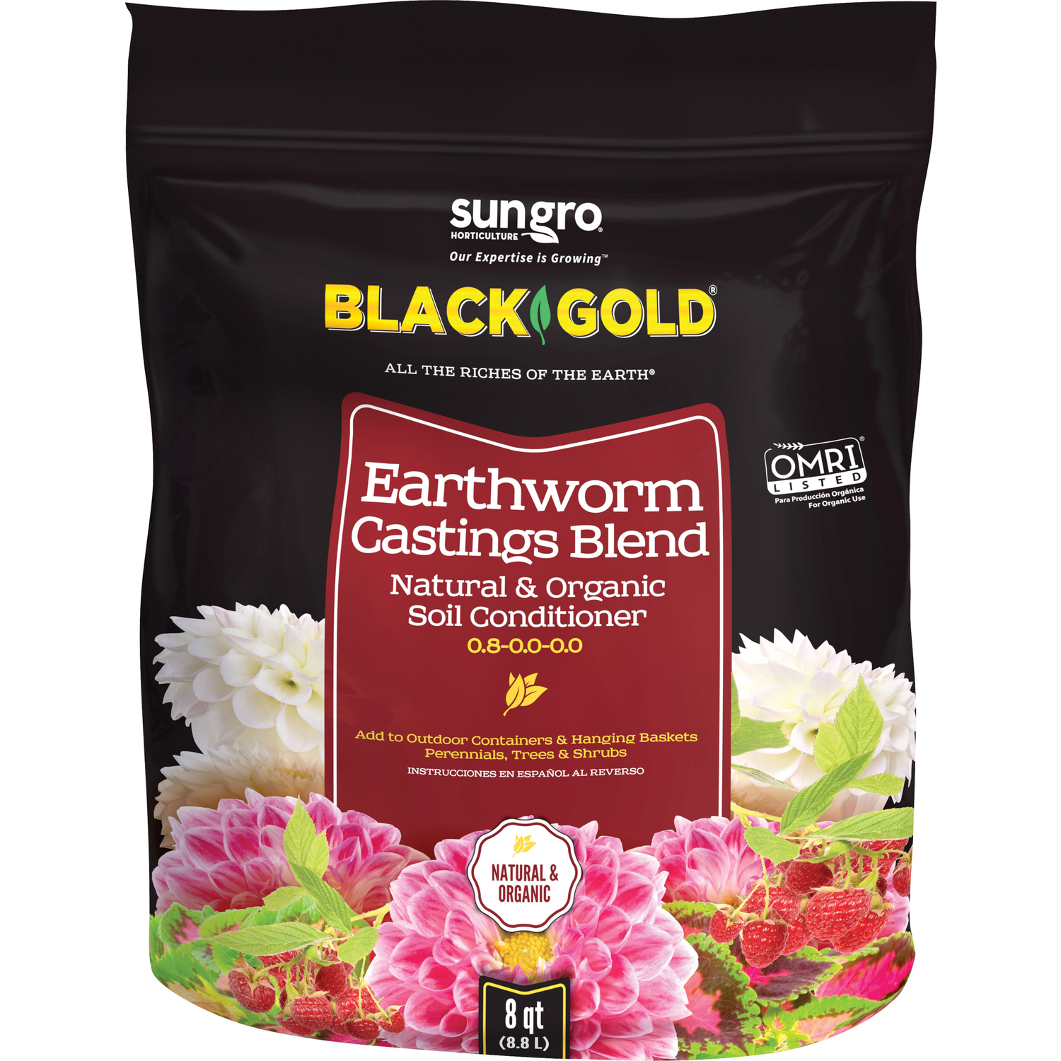 UPC 064277322166 product image for Black Gold 8 Qt Earthworm Castings (1490302 8QT P) | upcitemdb.com