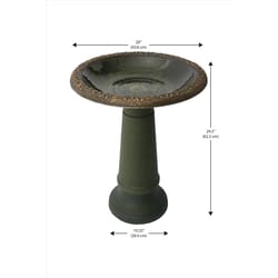 Algreen Products Green Plastic 25 in. Acerra Planters Bird Bath
