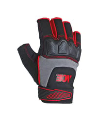 Ace Men's Indoor/Outdoor Fingerless Work Gloves Black and Gray M 1 pair