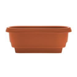 Bloem 9 in. H X 24 in. W X 12 in. D Plastic Deck rail Deck Rail Planter Terracotta Clay