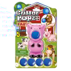 Playmaker Toys Critter Popz Farm Animals Popper Toy Blue/White 6 pc