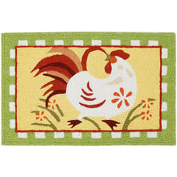 Jellybean 20 in. W X 30 in. L Multi-color Kitchen Chicken Polyester Accent Rug