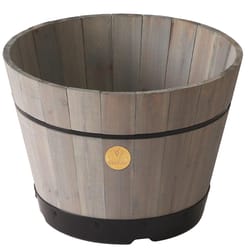 VegTrug 13.38 in. H X 18 in. D Cedar Barrel Gray