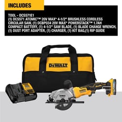 DeWalt 20V MAX ATOMIC w/ POWERSTACK 4-1/2 in. Cordless Brushless Circular Saw Kit (Battery & Charger