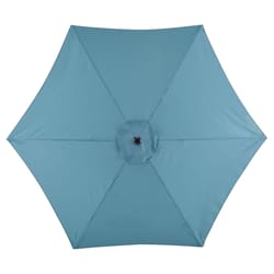 Living Accents Hattington 9 ft. Tiltable Blue Market Umbrella