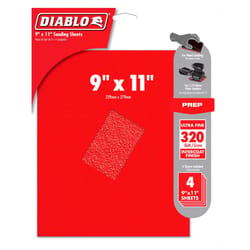 Diablo 9 in. L X 11 in. W 320 Grit Aluminum Oxide Sanding Sheet 4 pk