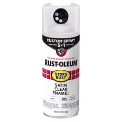 Rust-Oleum Stops Rust 5-in-1 Indoor/Outdoor Satin Crystal Clear Oil-Based Protective Enamel 12 oz