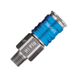 Tru-Flate Hi Flo Aluminum Coupler 1/4 in. Male 1 pc