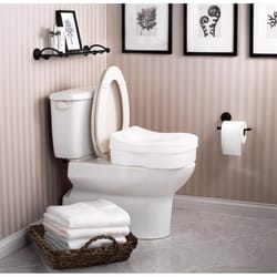 Moen Home Care Elevated/Round White Polypropylene Toilet Seat