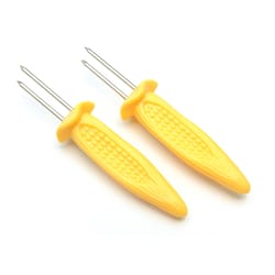 Fox Run Yellow Stainless Steel Jumbo Corn Holders