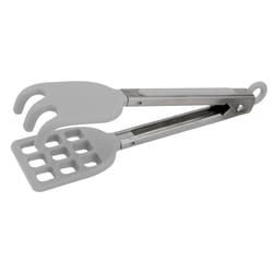 Tovolo Oyster Gray Silicone/Stainless Steel Waffle Tongs