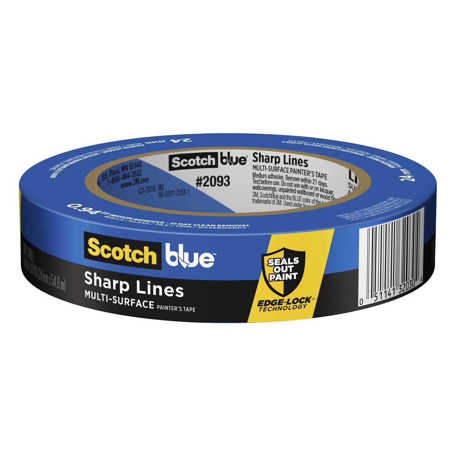 3M Scotch Blue 0.94 in. W x 60 yd. L Blue Medium Strength Painter's