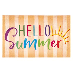 Modern Mat 20 in. W X 32 in. L Multicolored Hello Summer Polyester Door Mat