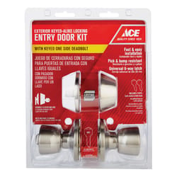 Ace Tulip Satin Deadbolt and Entry Door Knob 1-3/4 in.