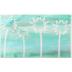 Cozy Living 21 in. W X 33 in. L Blue/White Miami Beach Polyester Accent Rug