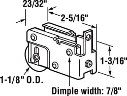 Prime-Line  1-1/8 in. Dia. x 5/16 in. L Brass  Steel  Roller Assembly  1 pk 