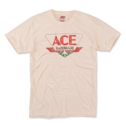 Ace Vintage Threads S Short Sleeve Men's Crew Neck Cream Tee Shirt