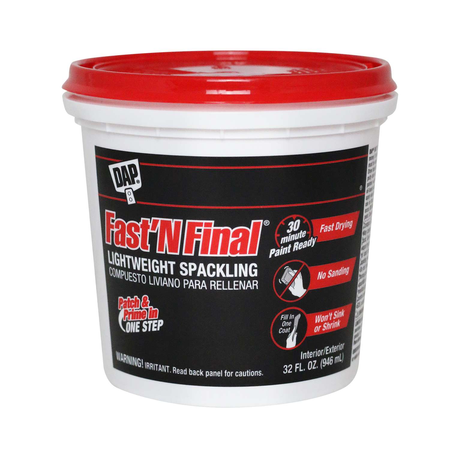 DAP Fast 'N Final Ready to Use White Lightweight Spackling Compound 32