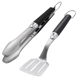 Weber Premium Stainless Steel Black/Silver Grill Tool Set 2 pc