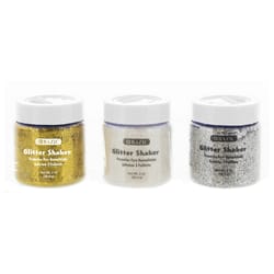 Bazic Products Gold/Iridescent/Silver Glitter Shaker Exterior and Interior 2 oz