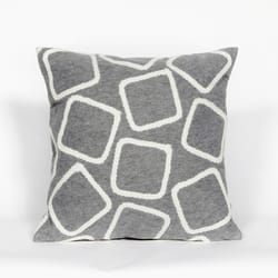 Liora Manne Visions I Silver Squares Polyester Throw Pillow 20 in. H X 2 in. W X 20 in. L