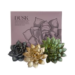 Chive Ceramic Flowers 2.9 in. H X 8.8 in. W X 9.9 in. L Glazed Assorted Ceramic Dusk Box Set