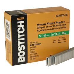 Bostitch 7/32 in. W X 3/4 in. L 18 Ga. Narrow Crown Caps and Staples 5000 pk