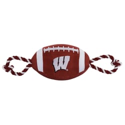 Pets First NFL Red Nylon Wisconsin Badgers Football Dog Toy 1 pk