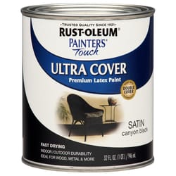 Rust-Oleum Ultra Cover Satin Canyon Black Paint Exterior and Interior 1 qt