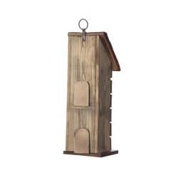 Glitzhome 14.5 in. H X 5 in. W X 5.25 in. L Metal and Wood Bird House