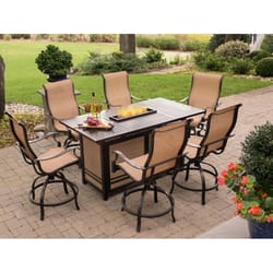 Hanover Monaco Monaco 7 pc. Bronze Aluminum Firepit Set