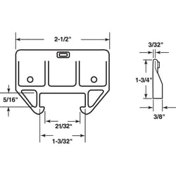 Prime-Line Plastic Drawer Track Guide 1 pk