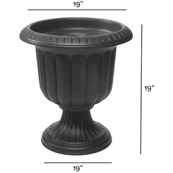 Novelty 19 in. H X 19 in. W X 19 in. D X 19 in. D Resin Classic Urn Urn Planter Black