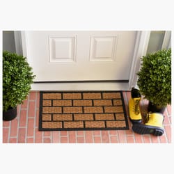 Calloway Mills Brickmann 1.5 W X 2.5 L Black/Brown Rectangle Coir Door Mat