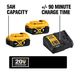 DeWalt 20V MAX 5 Ah Lithium-Ion Battery and Charger Starter Kit 4 pc